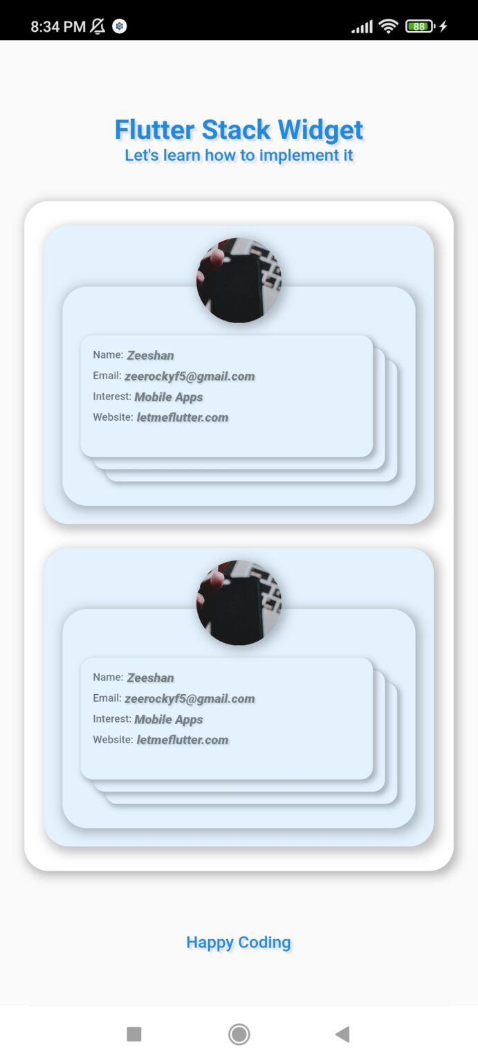 Flutter App Stack Widget Detailed Explanation With Example - Let Me Flutter