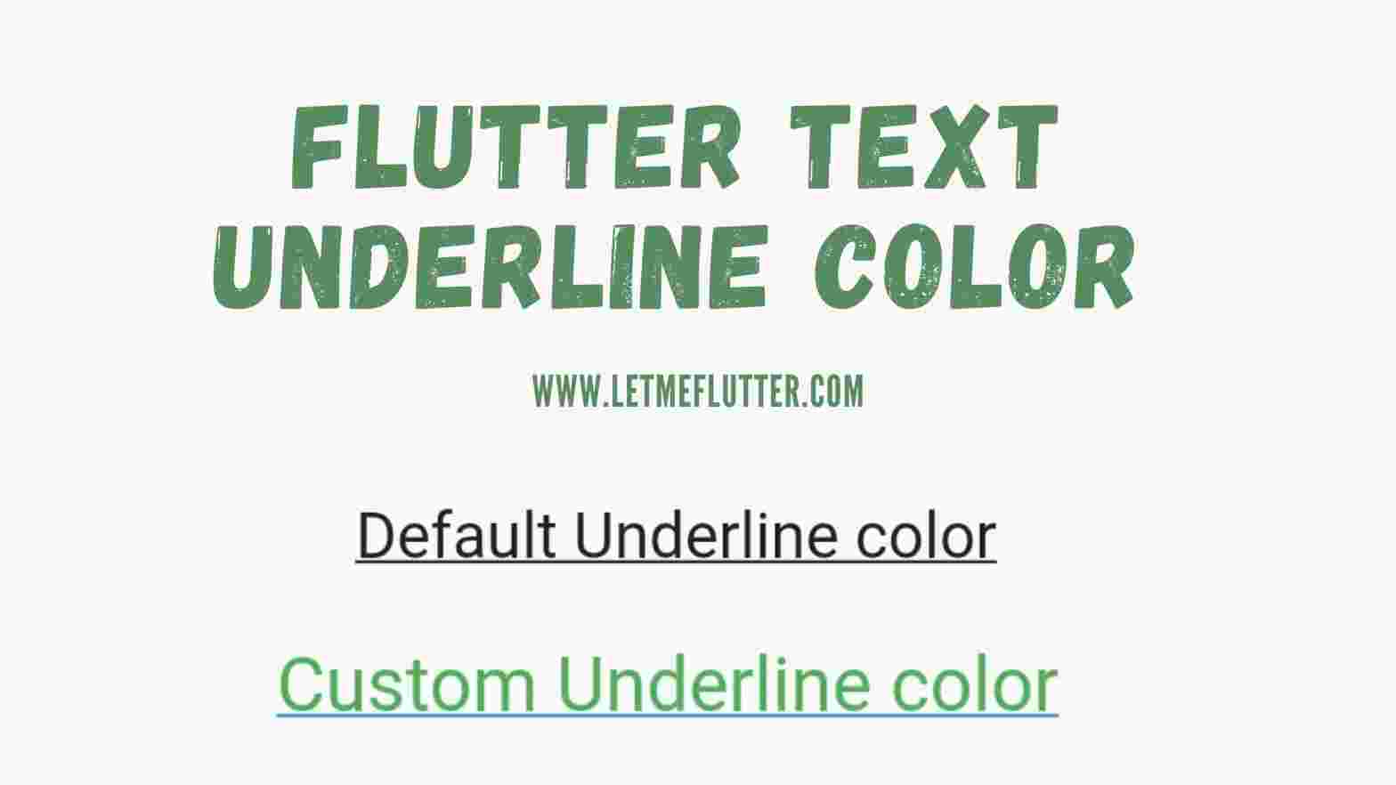 Flutter text underline color