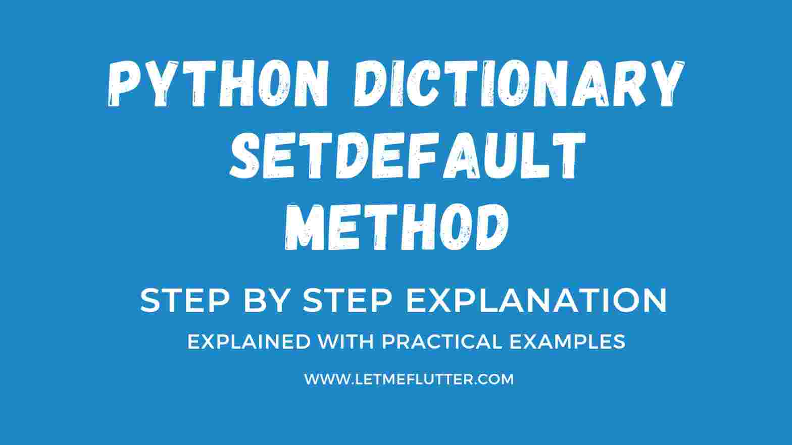 python dictionary setdefault