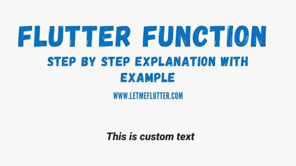 How To Easily Use Flutter Function 2 Flutter function