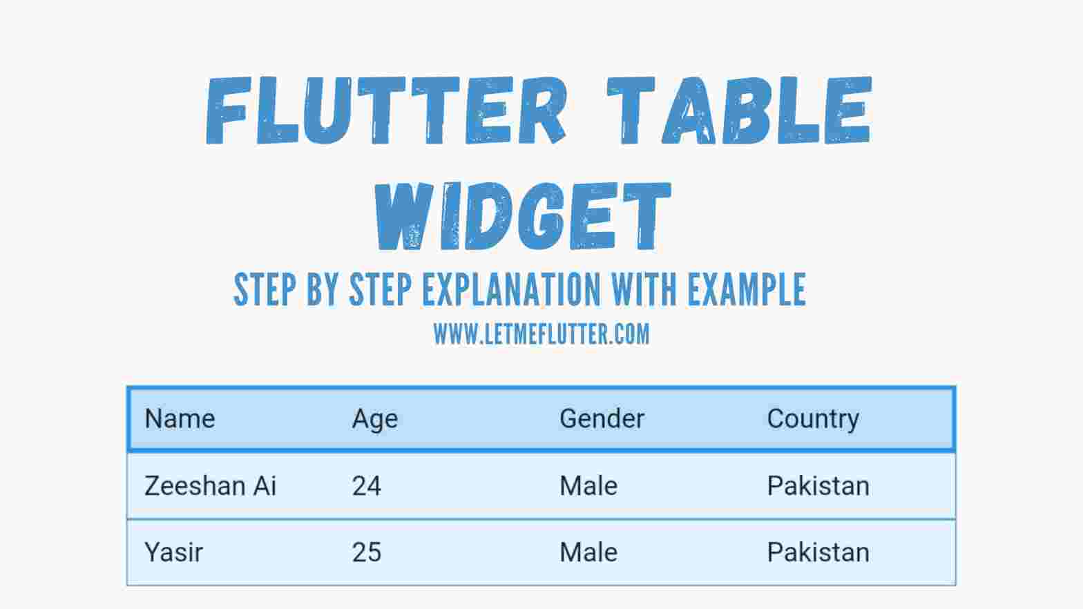 flutter table widget
