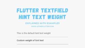flutter textfield hint text weight