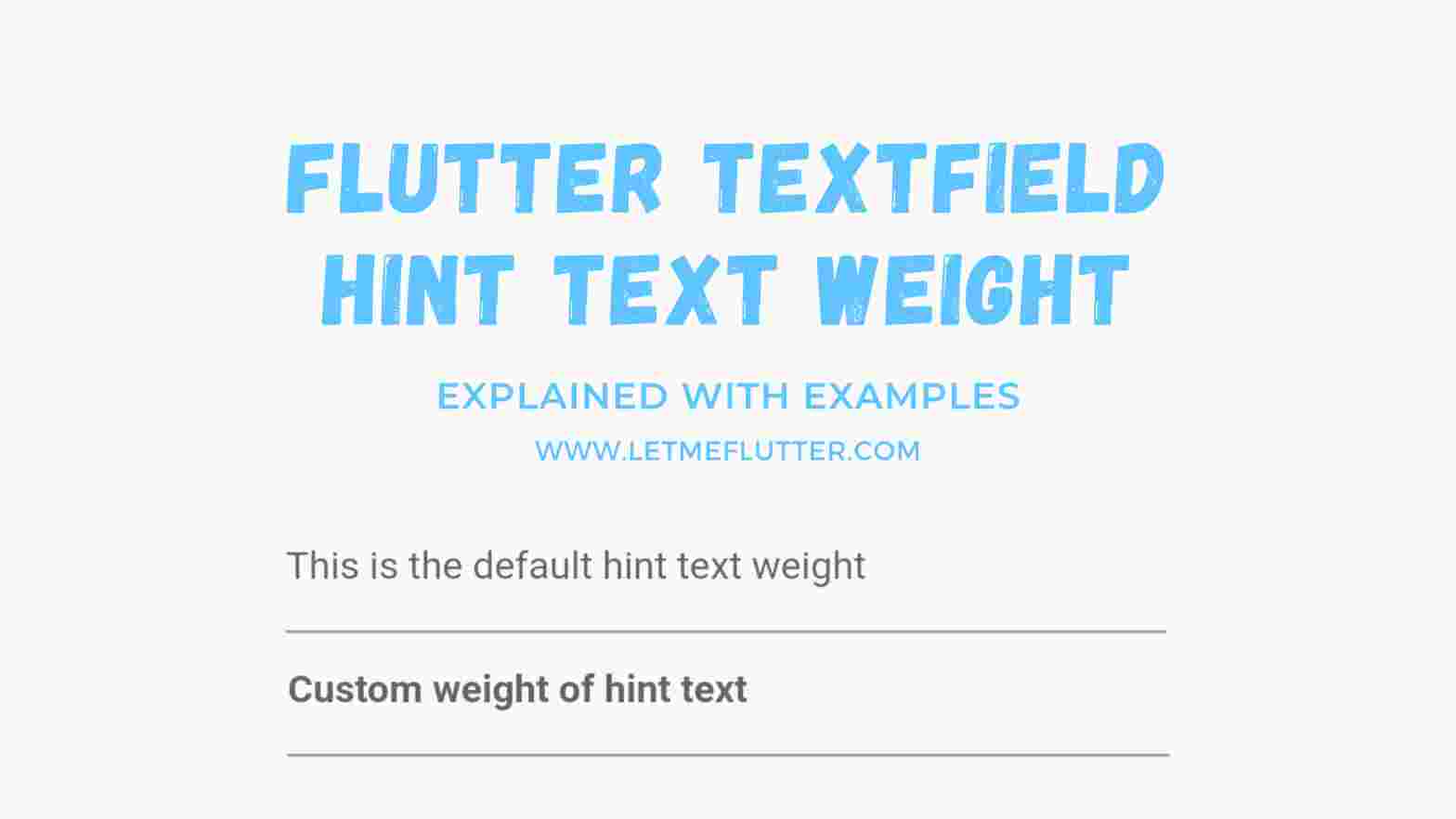 flutter textfield hint text weight