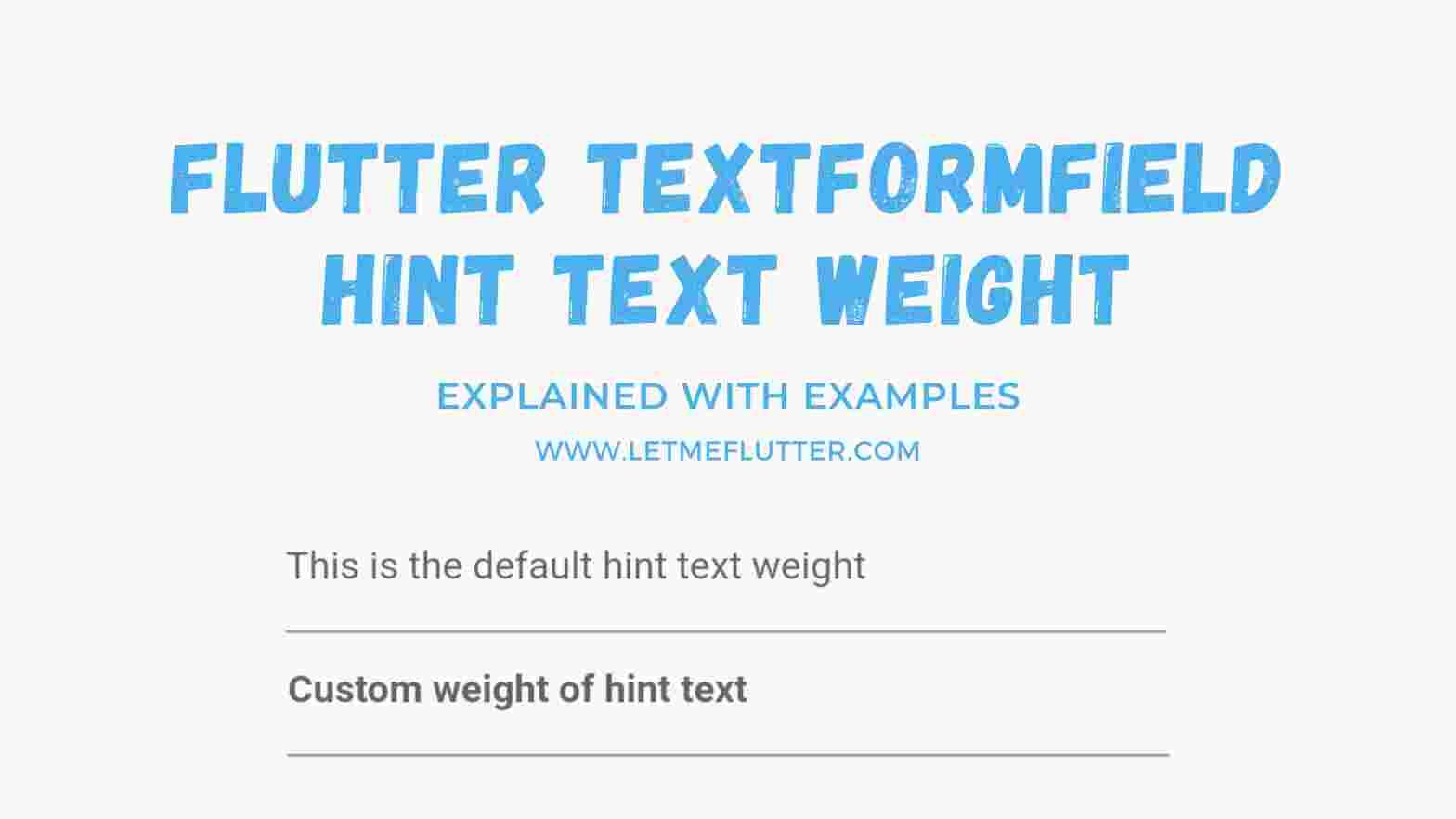 flutter textformfield hint text weight
