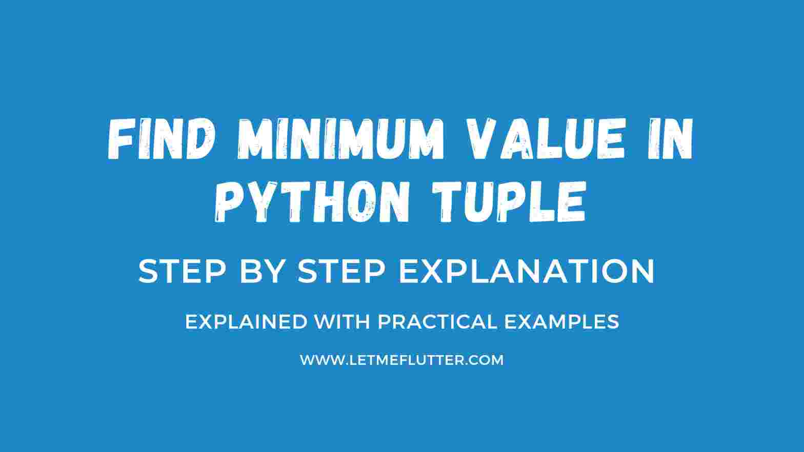minimum value in python tuple