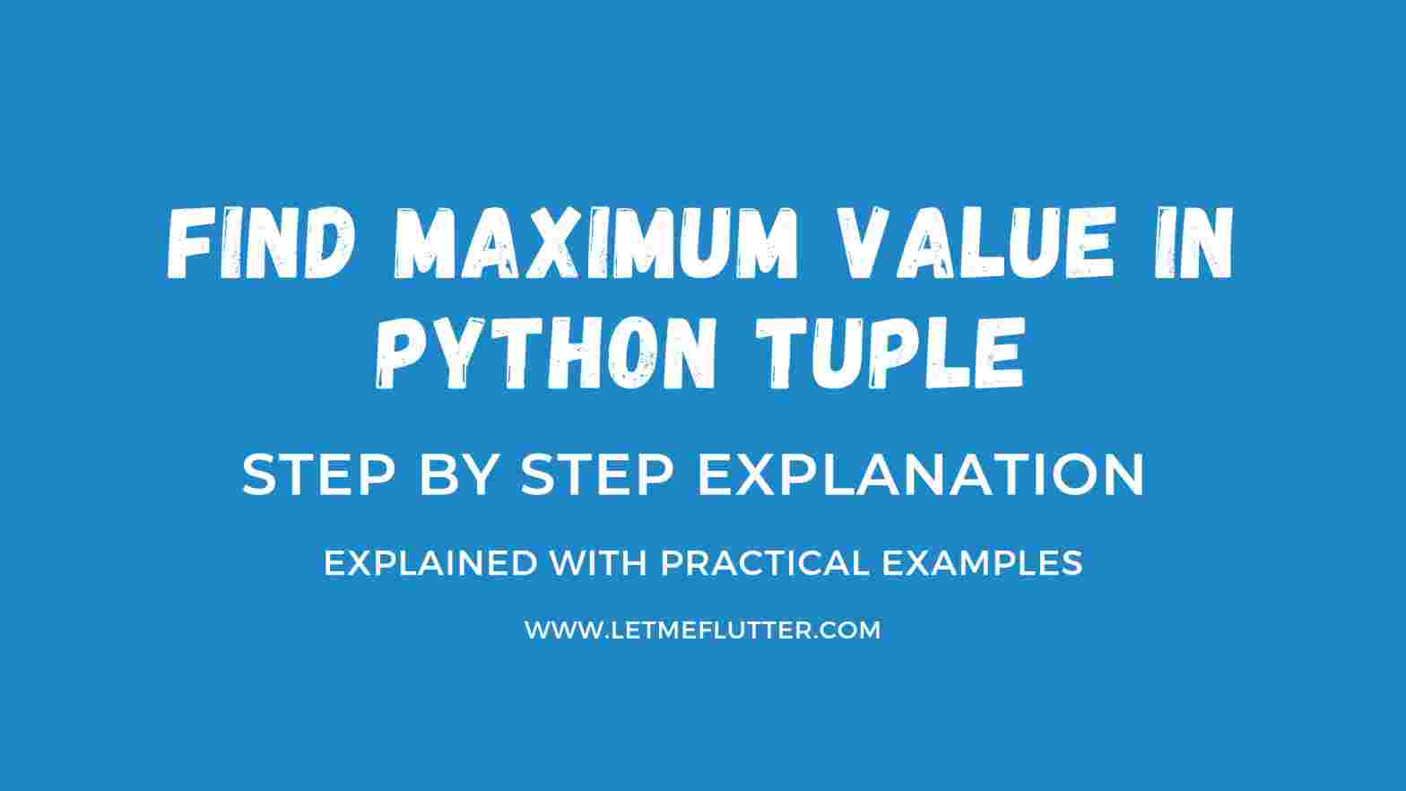 maximum value in python tuple