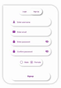 flutter login and registration design ui