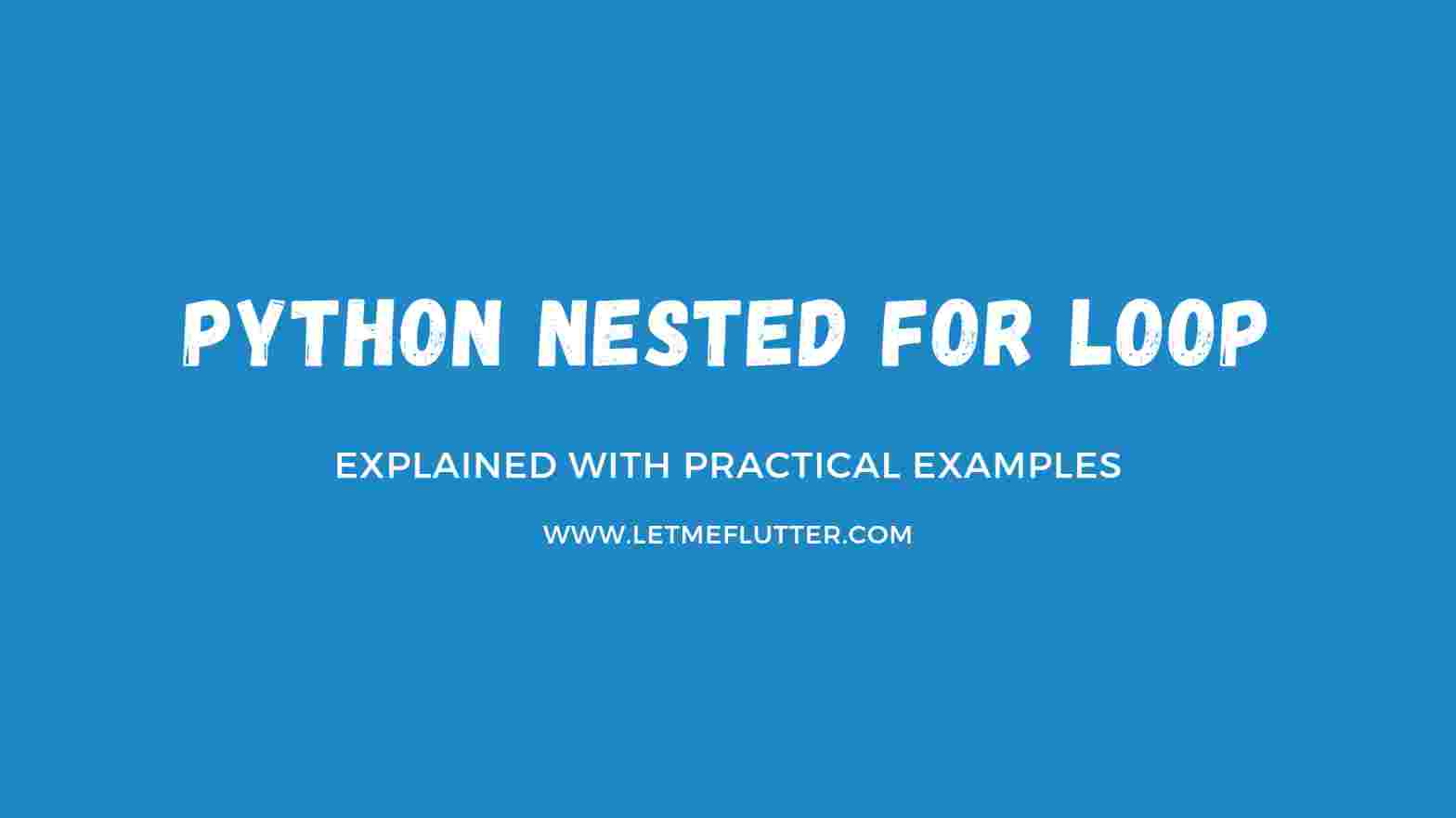 python nested for loop
