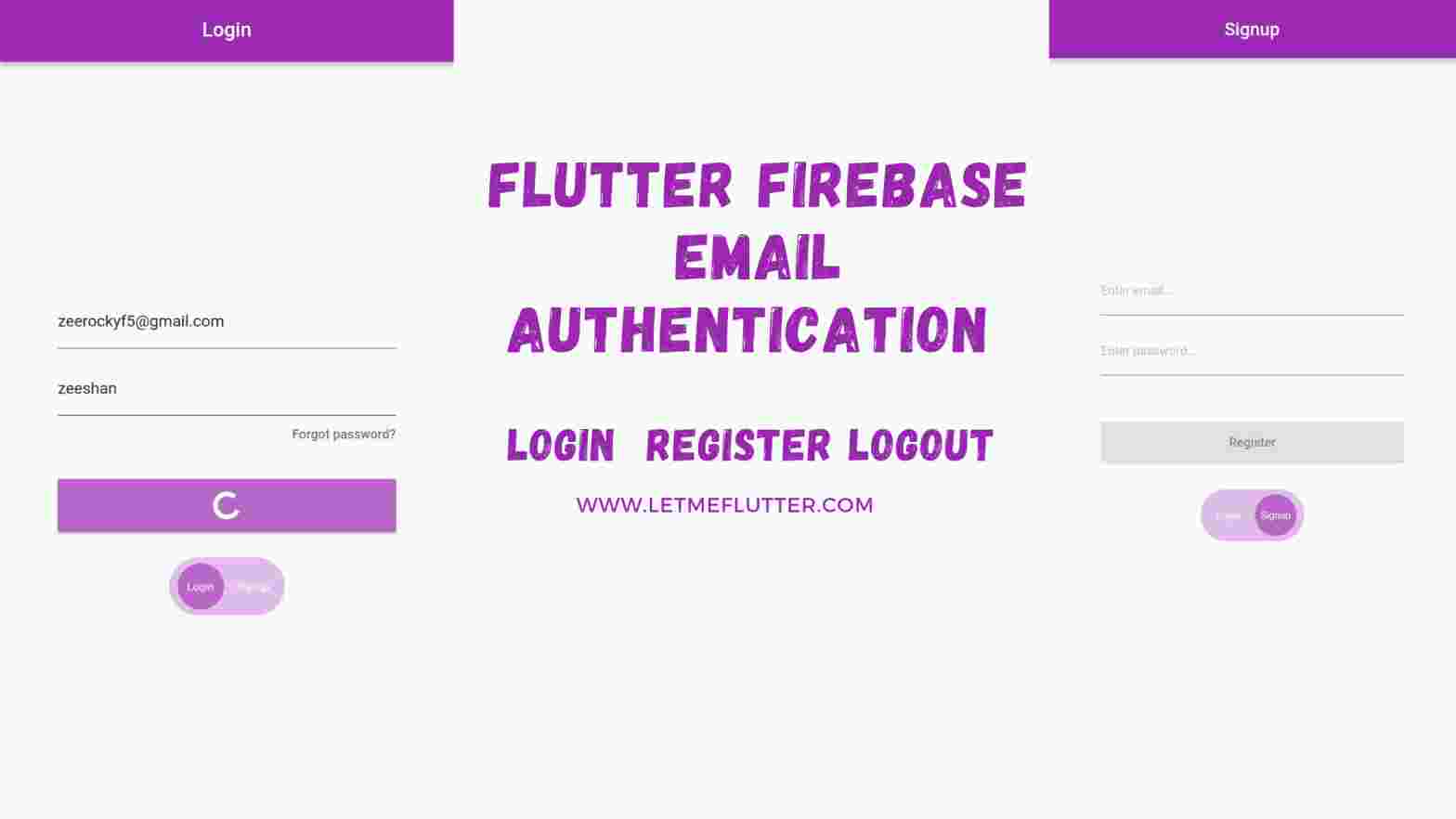 flutter firebase email authentication