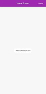 flutter home screen UI with flutter appbar, appbar actions, flutter text widget, flutter container widget