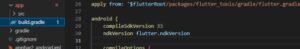 flutter compile sdk version 33