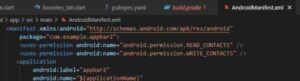 flutter Contact Permissions in Android Manifest XML
