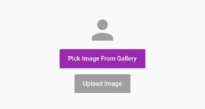 flutter image picker from gallery, flutter icon and flutter material button widget