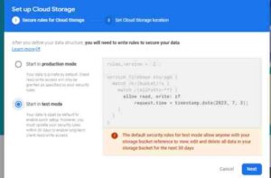 firebase storage test mode