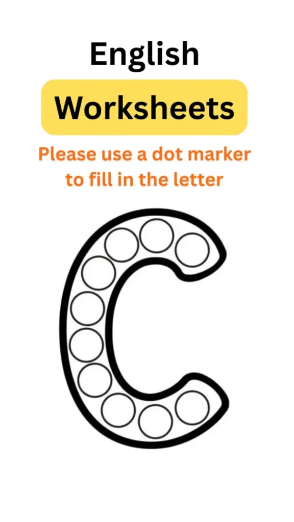 english worksheet dot mat for letter C